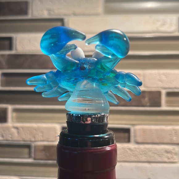 Hand Blown Glass Crab Wine Stopper NEW! - Picture 6 of 7